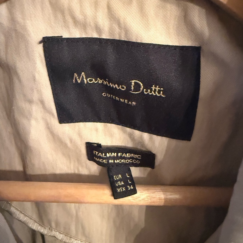 Massimo Dutti Open Trench Coat Tan Size Large - Picture 4 of 11